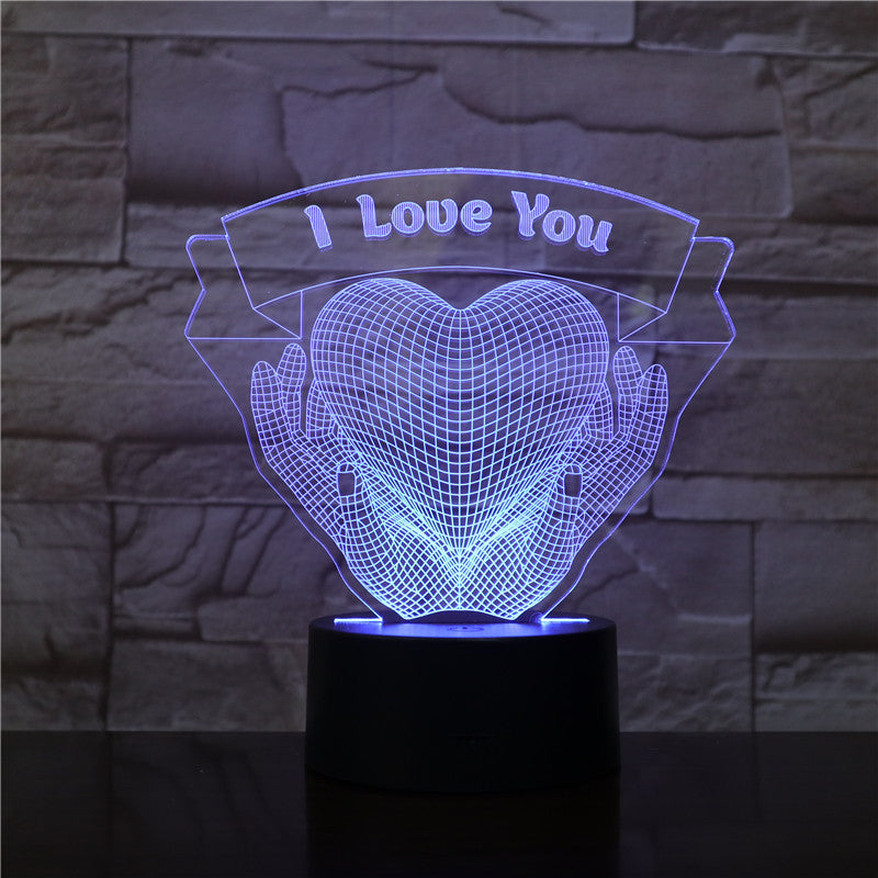 "I Love You" Valentine's Day Gift Hands Holding Love 3D Night Light