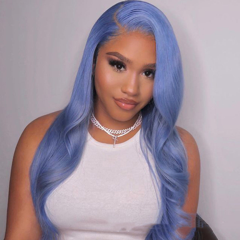 "Lavender Blue"Body Wave Human Hair Lace Front Wig