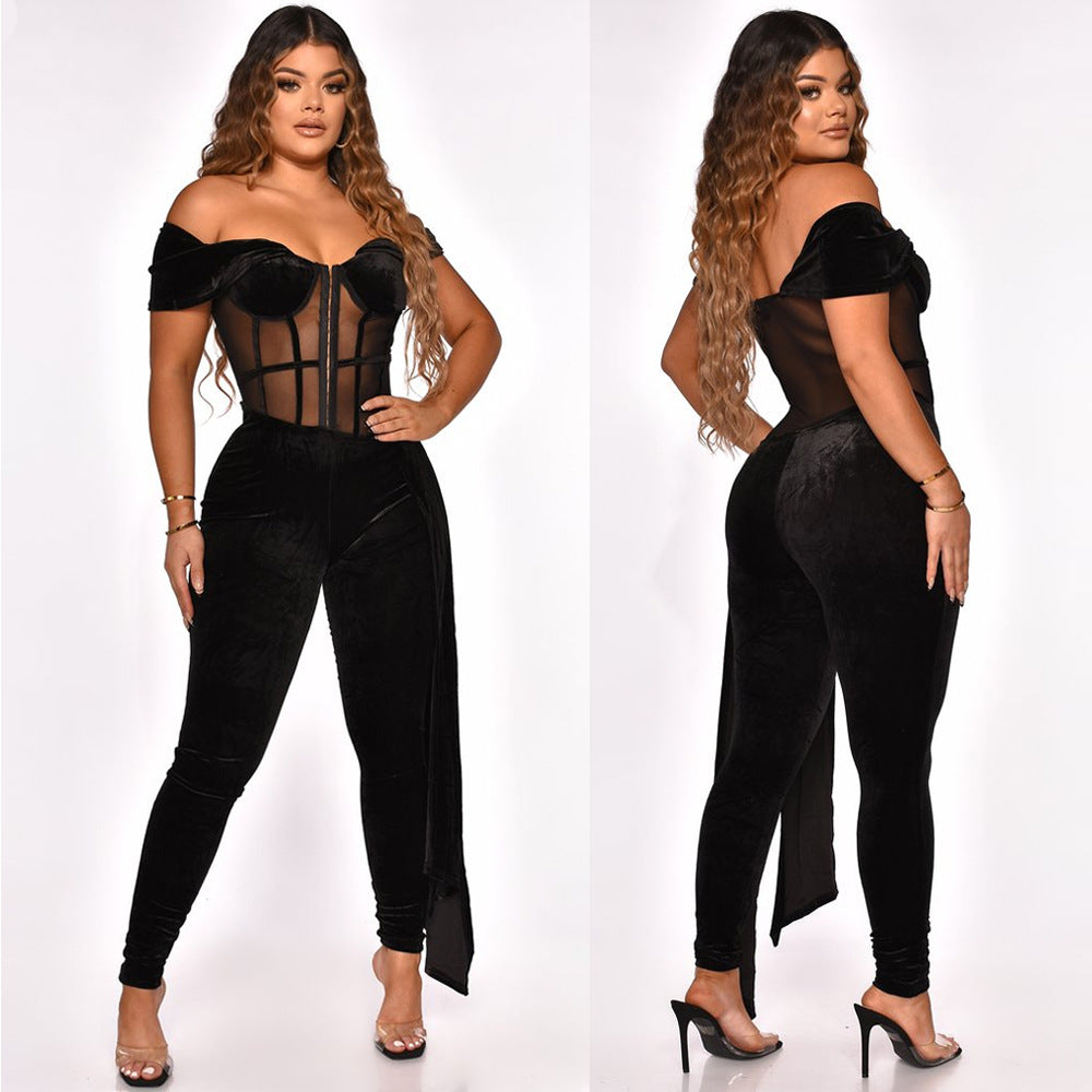 Velvet Slim Fit Jumpsuit