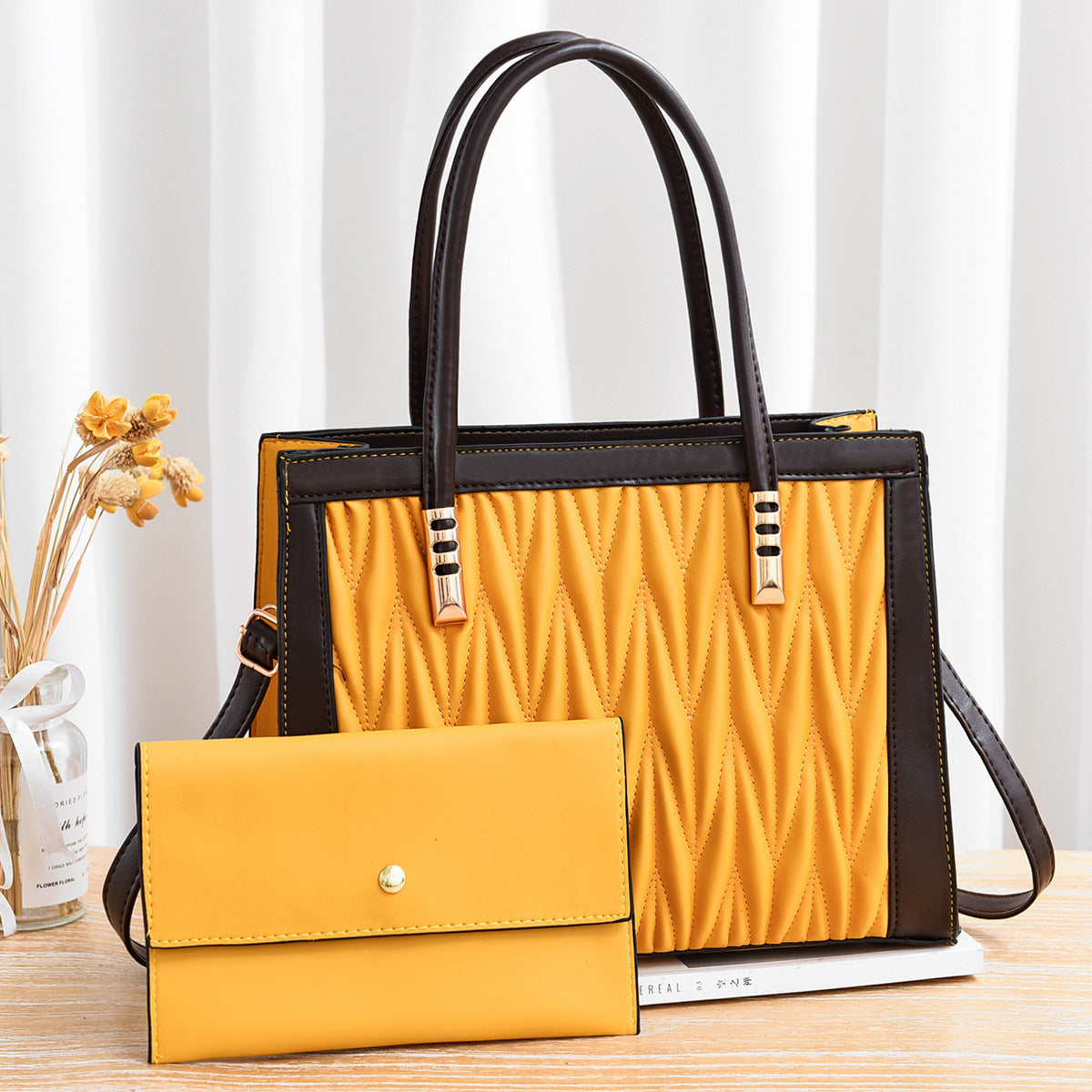 "Different World" Simple Fashion Large Purse & Matching Wallet