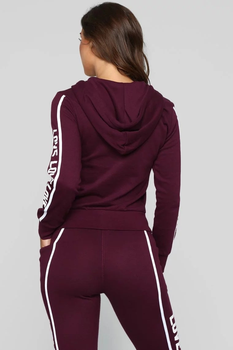 "Love Love Love" Women Long Sleeve Two Piece Set