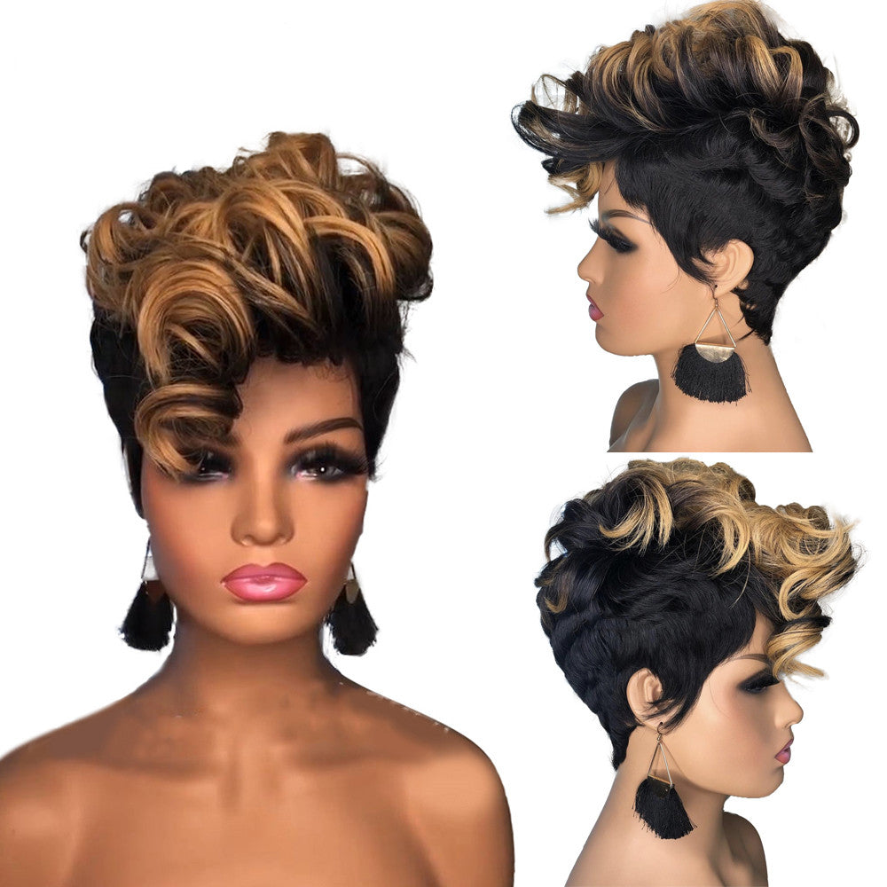 Ladies Short Mohawk Cut Curly Hair Wig
