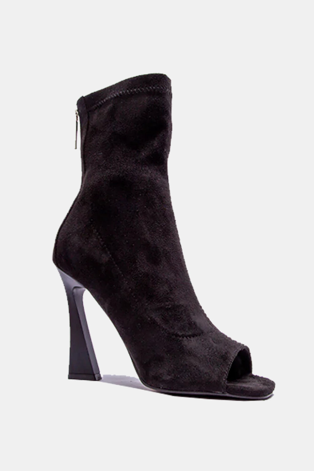 Qupid In the Crowd Peep Toe Sock Booties