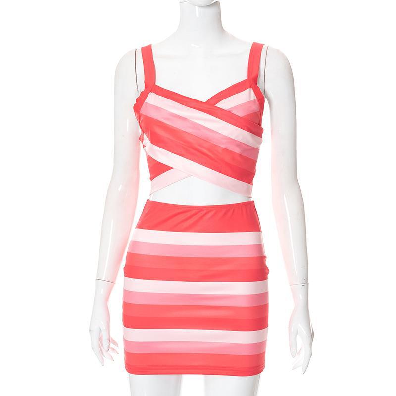 Women's Camisole High Waist Skirt Two Piece Set