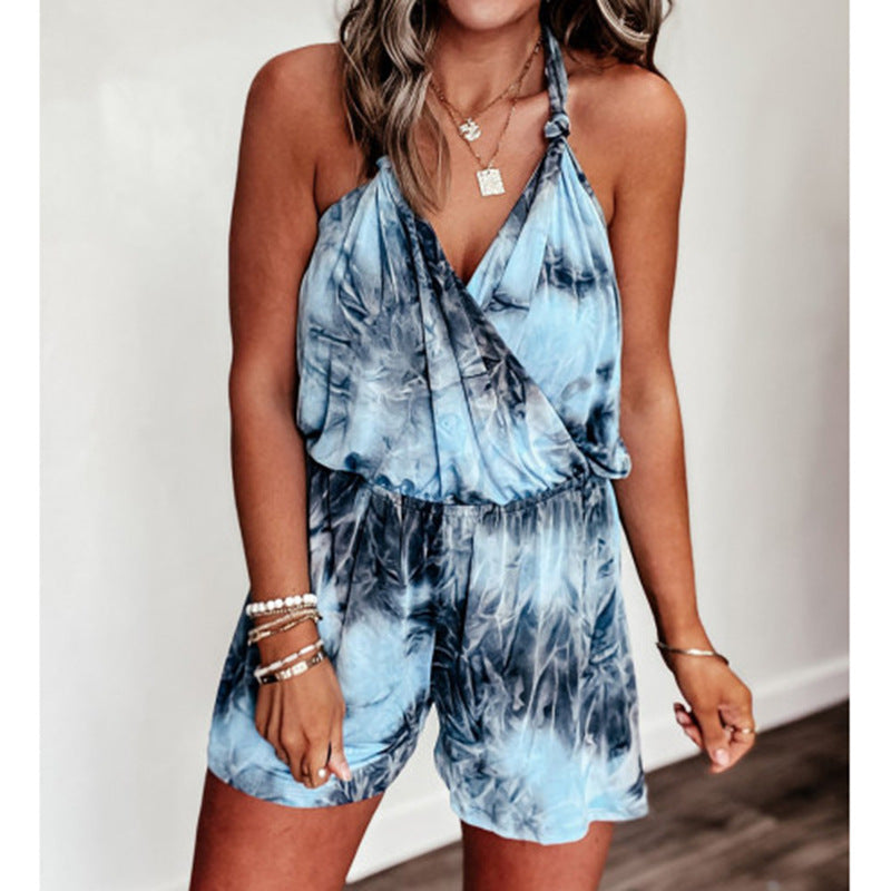 Loose Tye Die Printed Romper