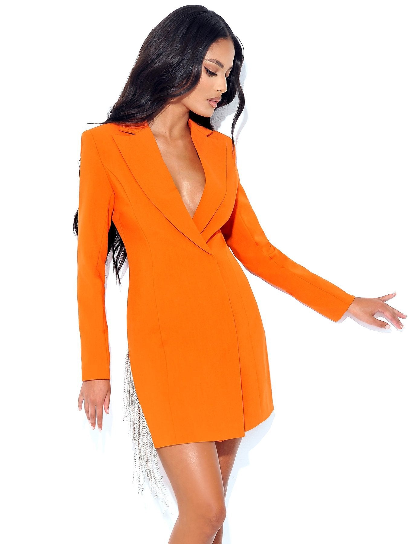 "Goddess" Long Sleeved V Neck Fashion Suit Dress