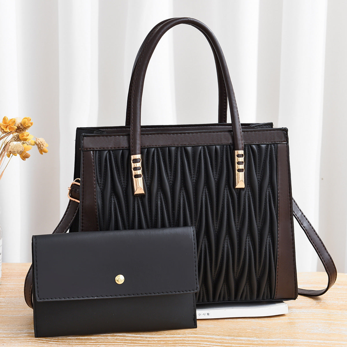 "Different World" Simple Fashion Large Purse & Matching Wallet