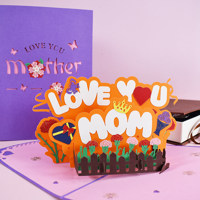 Mothers Day Pop Up Creative Handmade 3D Greeting Card
