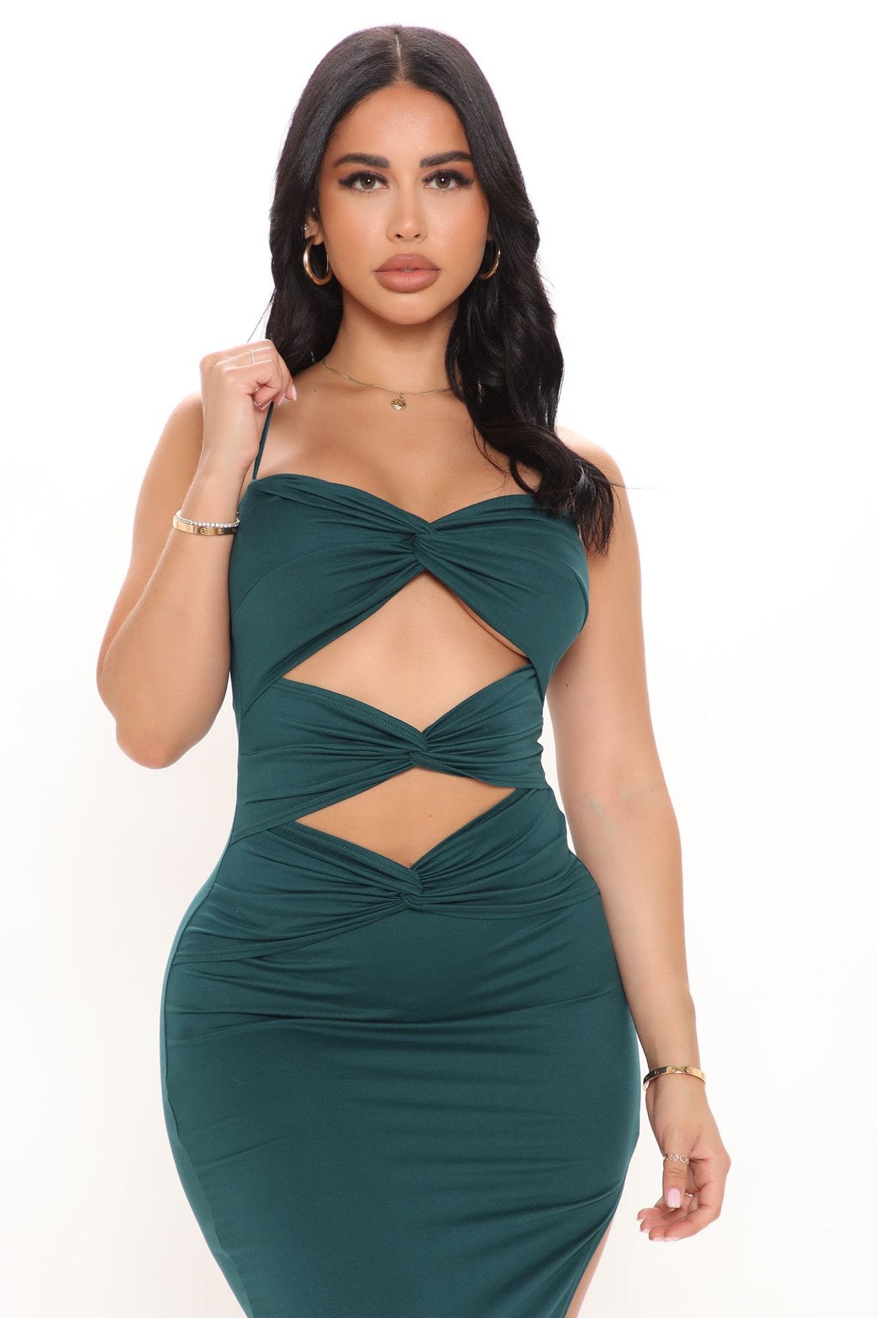 Women's Hollow Solid Color Suspender Dress