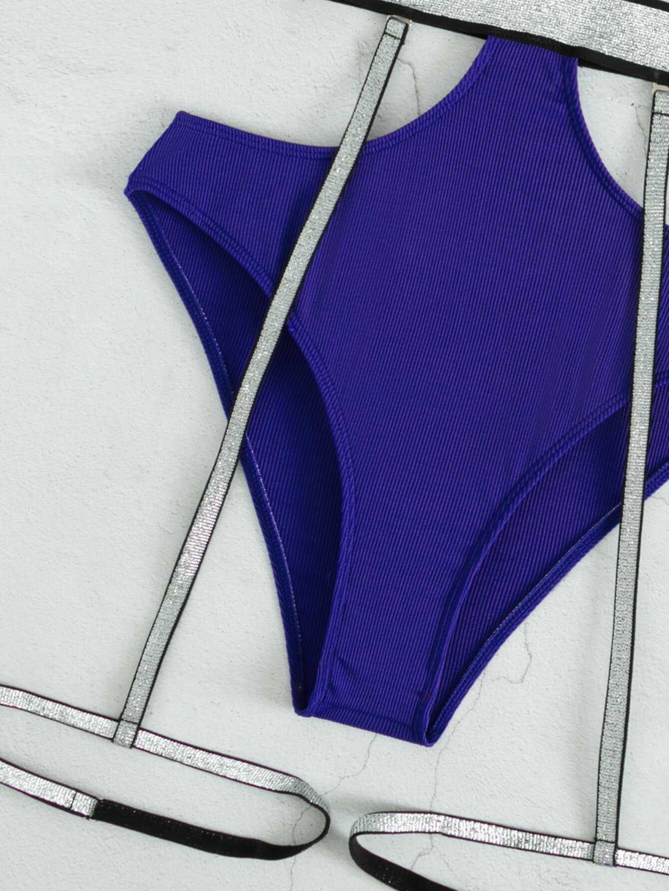 Glitter Cutout Spaghetti Strap One-Piece Swimsuit