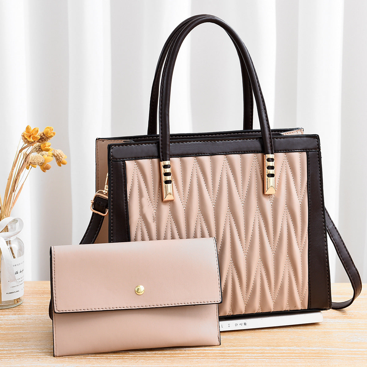 "Different World" Simple Fashion Large Purse & Matching Wallet