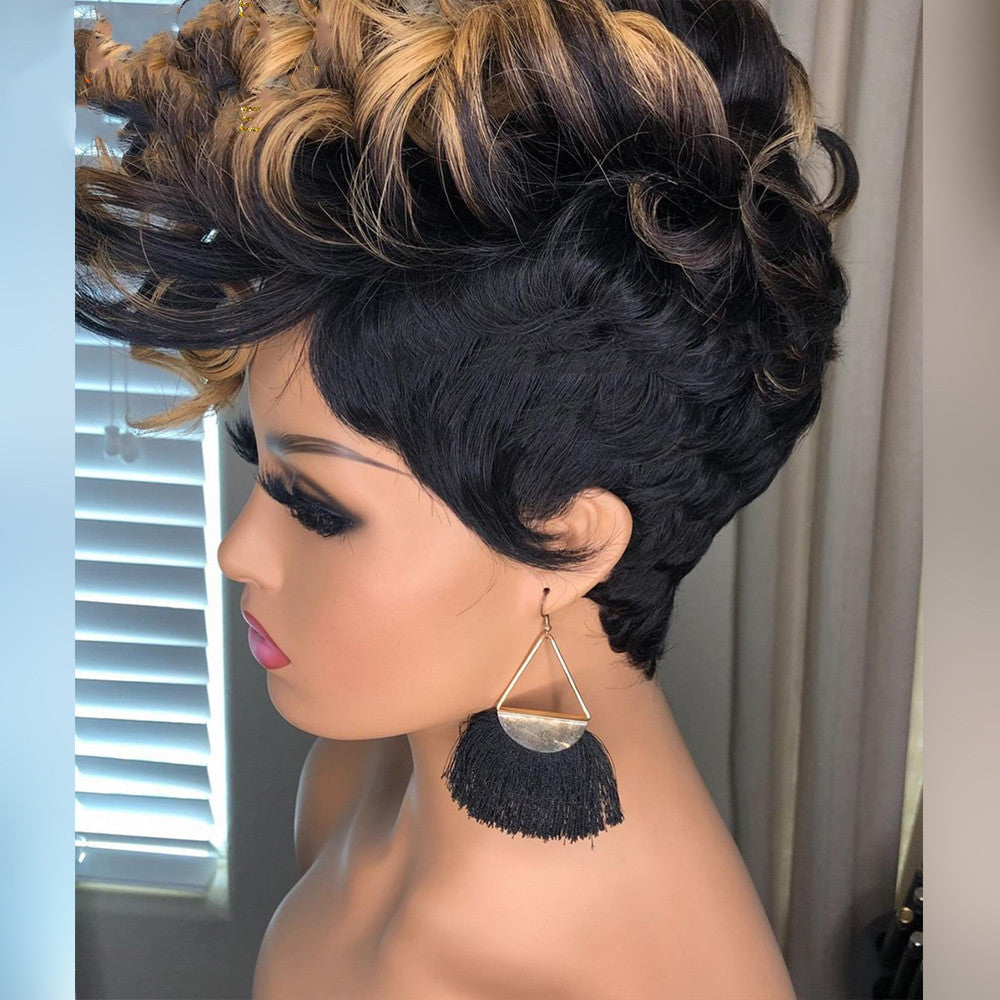 Ladies Short Mohawk Cut Curly Hair Wig