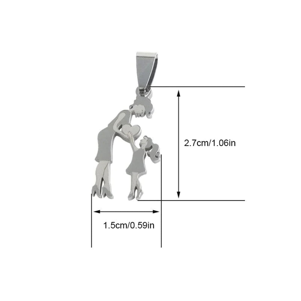 Stainless Steel Mother And Children Necklace
