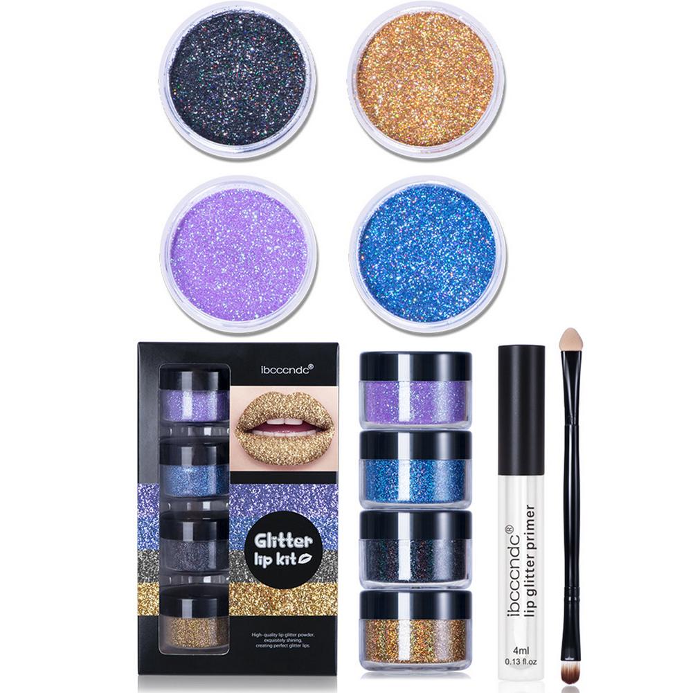 "Diamond" Glitter Waterproof Lip Gloss Long Lasting Kit With Lip Primer