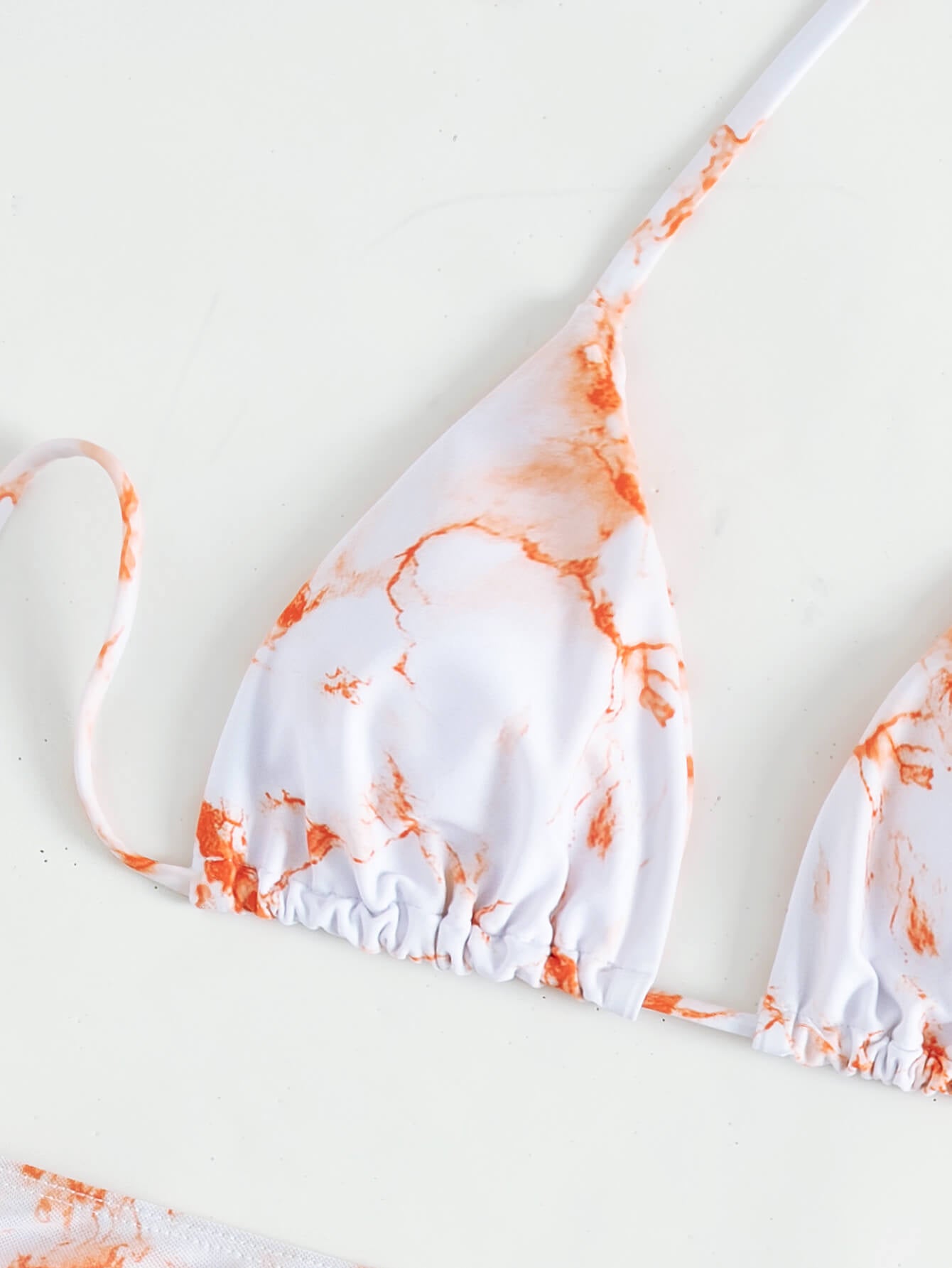 Tie-Dye Halter Neck Ruched Three-Piece Swimsuit