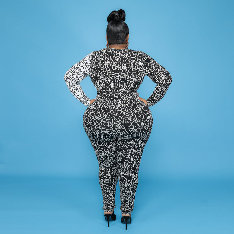 "I'm Uniquely Me" Women Plus Size V-Neck Jumpsuit