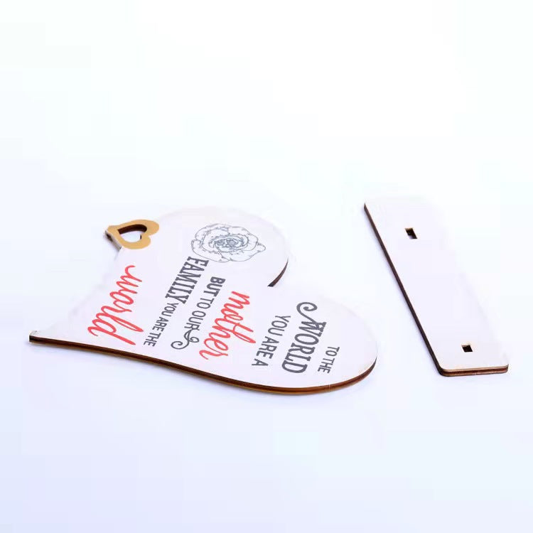 Mother's Day Wooden Heart Decoration Piece
