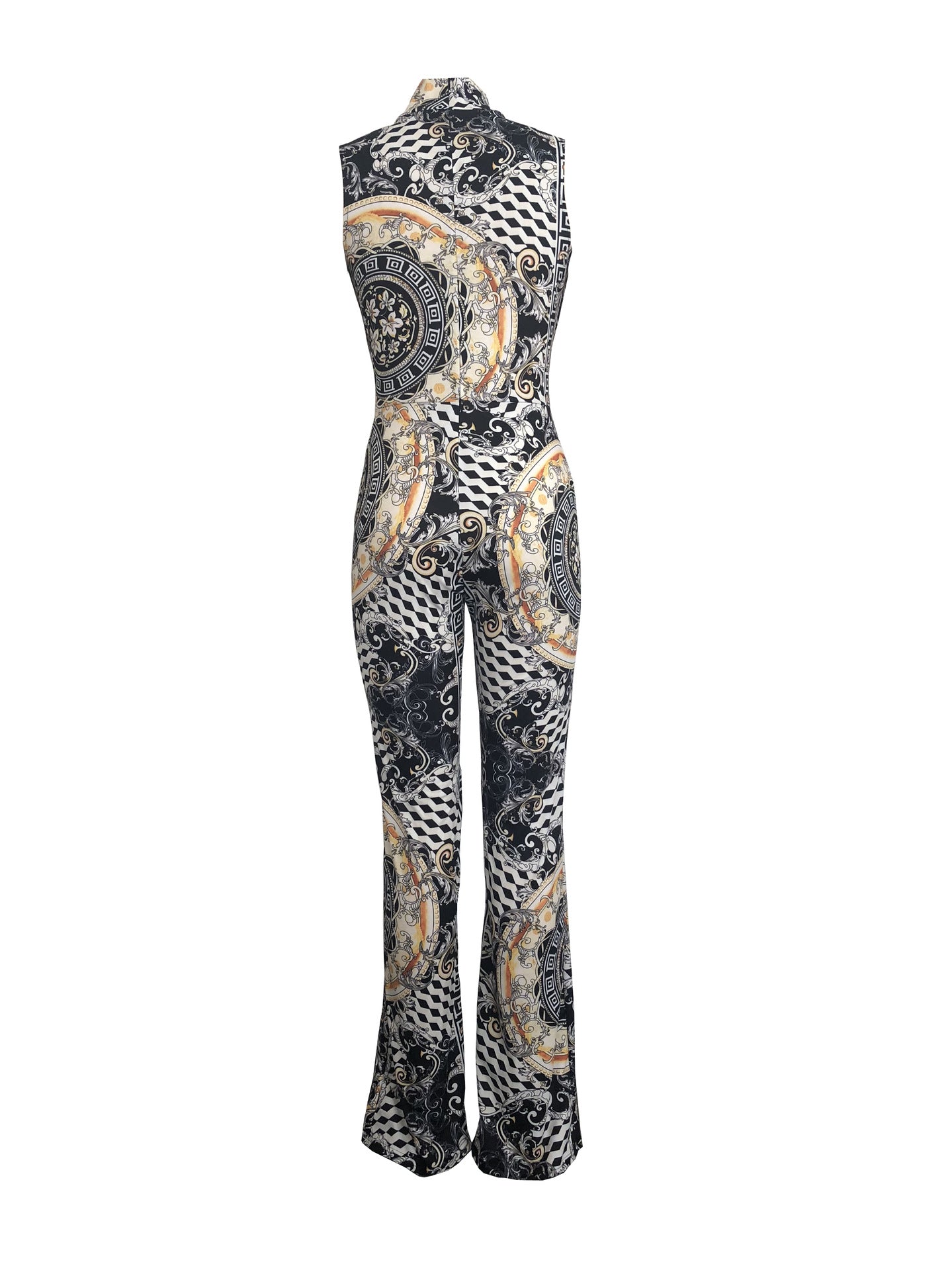 "Designer Queen" Printed Sleeveless Jumpsuit