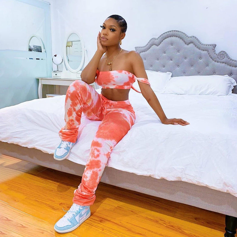 Women's Printed Multicolored Top & Bottom Set