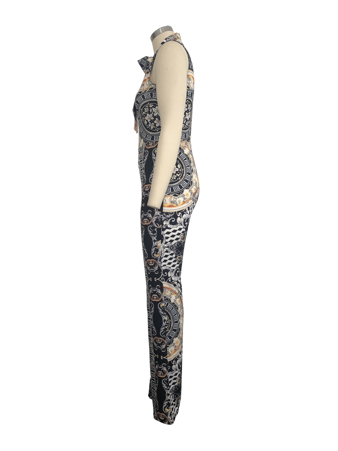 "Designer Queen" Printed Sleeveless Jumpsuit