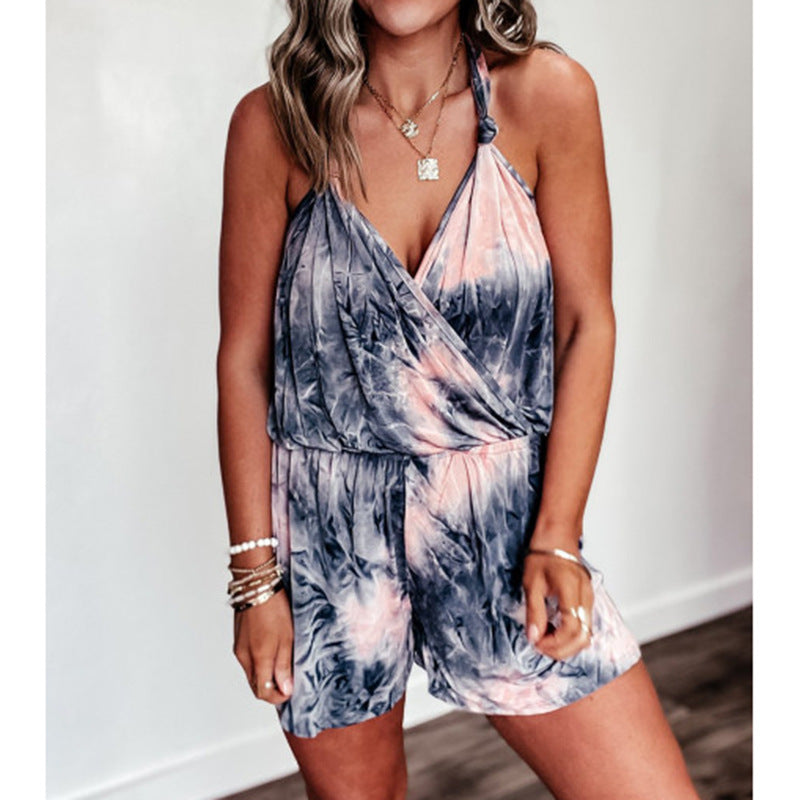 Loose Tye Die Printed Romper