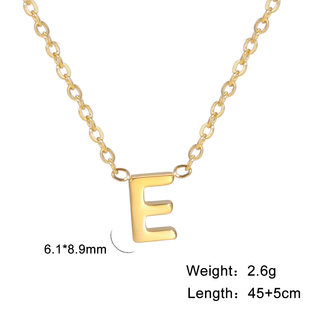 Fashion Alphabet Stainless Steel Necklace