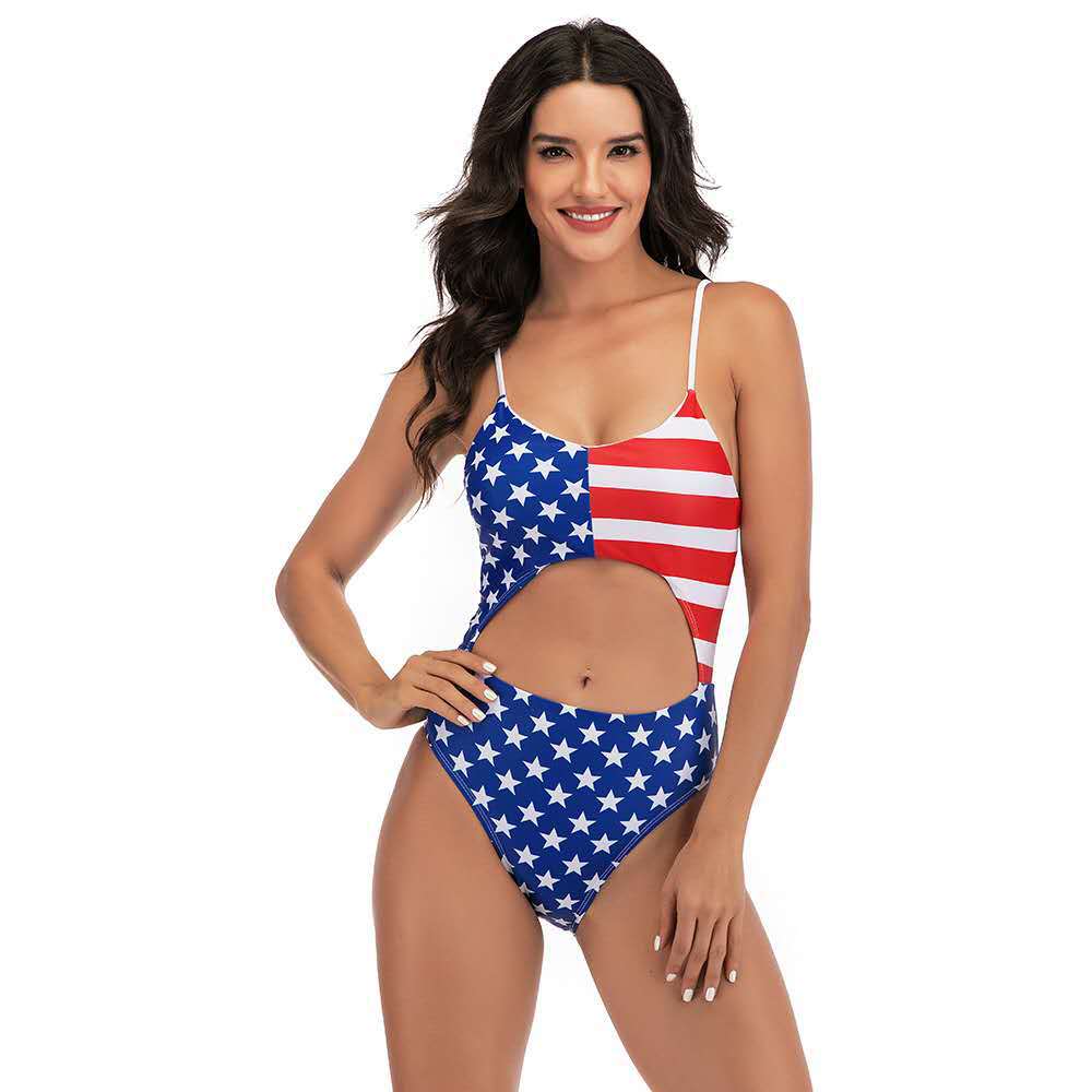 Star Printed One Piece Bikini Swimsuit