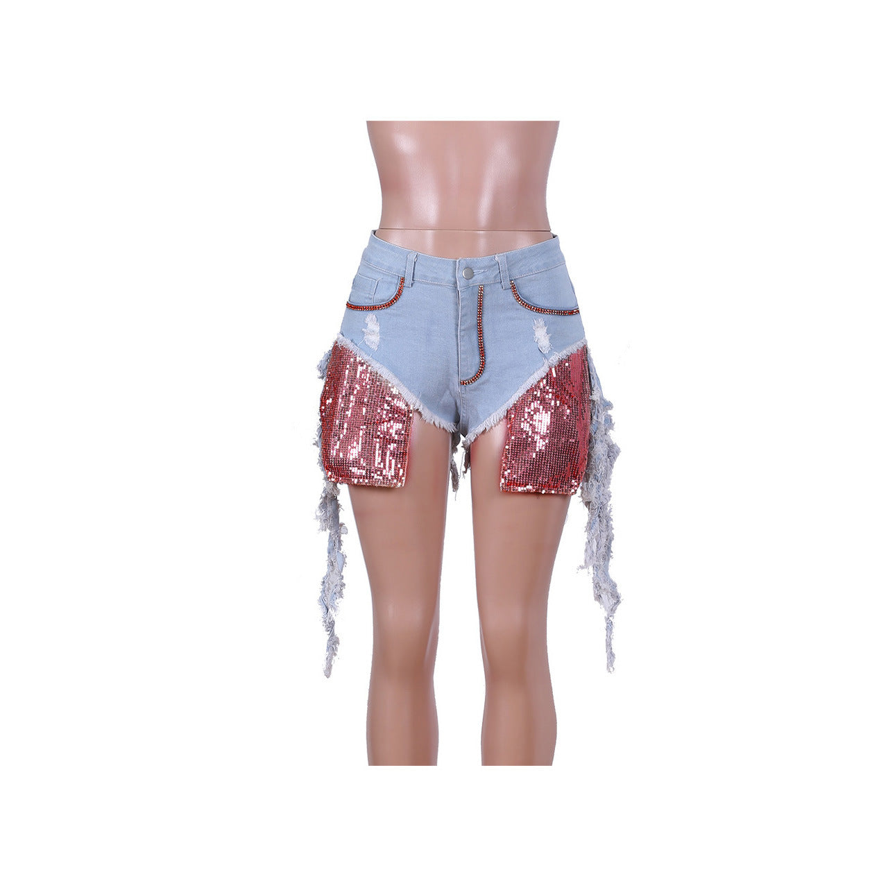 Rhinestone Washed Shorts