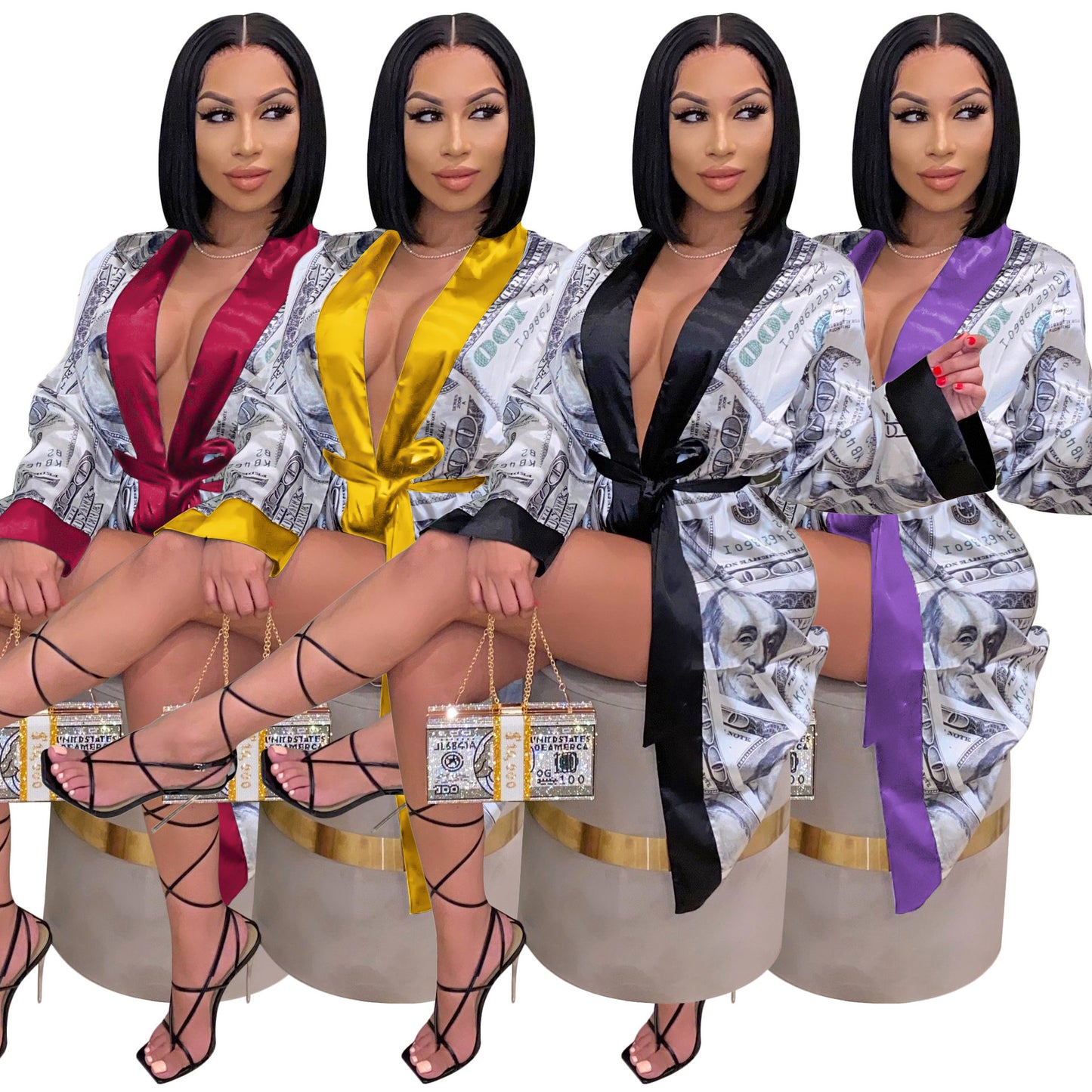 Women's Money Printed Robe