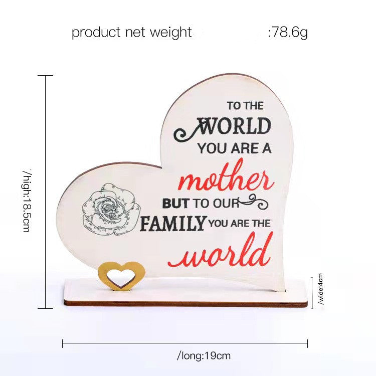 Mother's Day Wooden Heart Decoration Piece