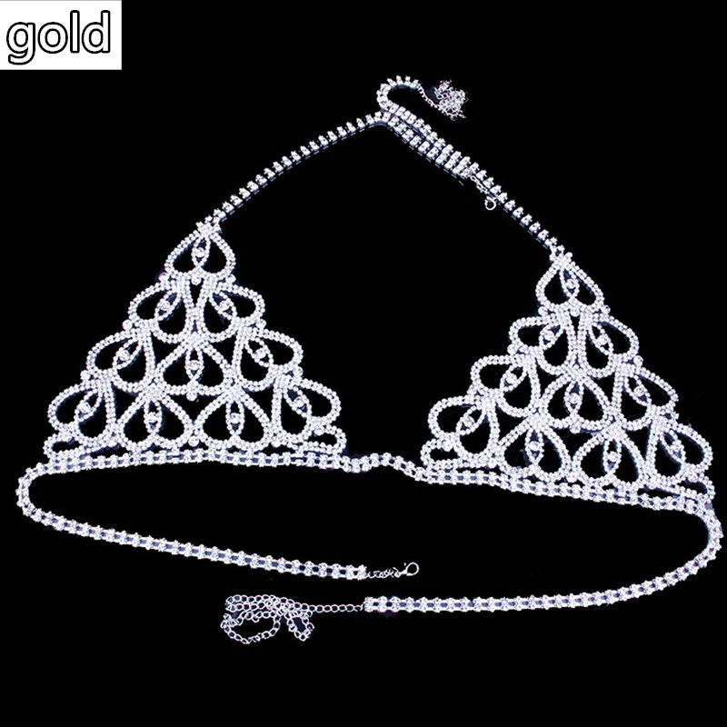 "Luxurious" Body Chain Rhinestone Luxury Underwear Set