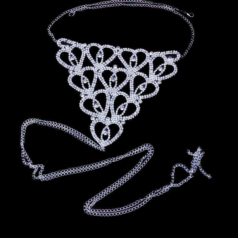 "Luxurious" Body Chain Rhinestone Luxury Underwear Set