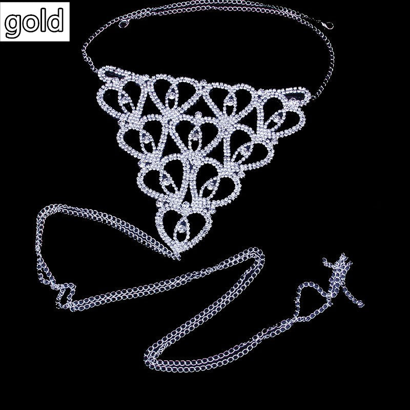 "Luxurious" Body Chain Rhinestone Luxury Underwear Set