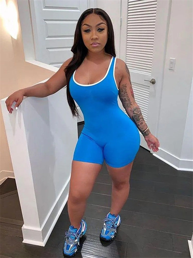 "Women Sleeveless Bodycon Romper"