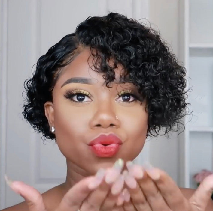 "Pixie Curly Short Wig"