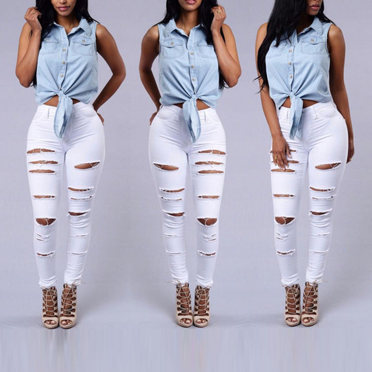 High Waist Ripped Jeans