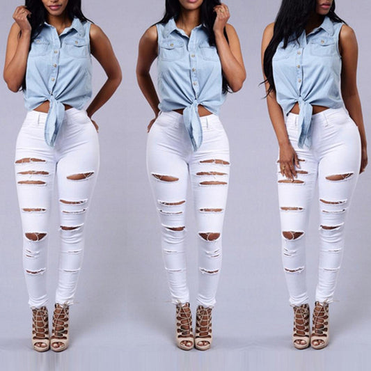 High Waist Ripped Jeans