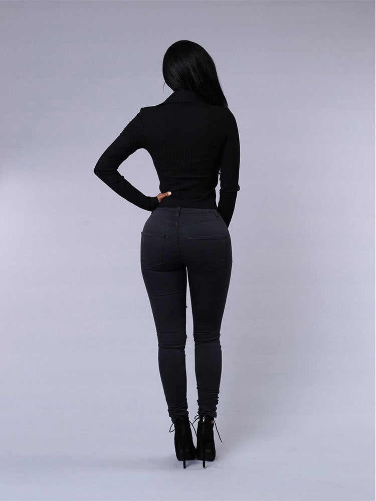 High Waist Ripped Jeans