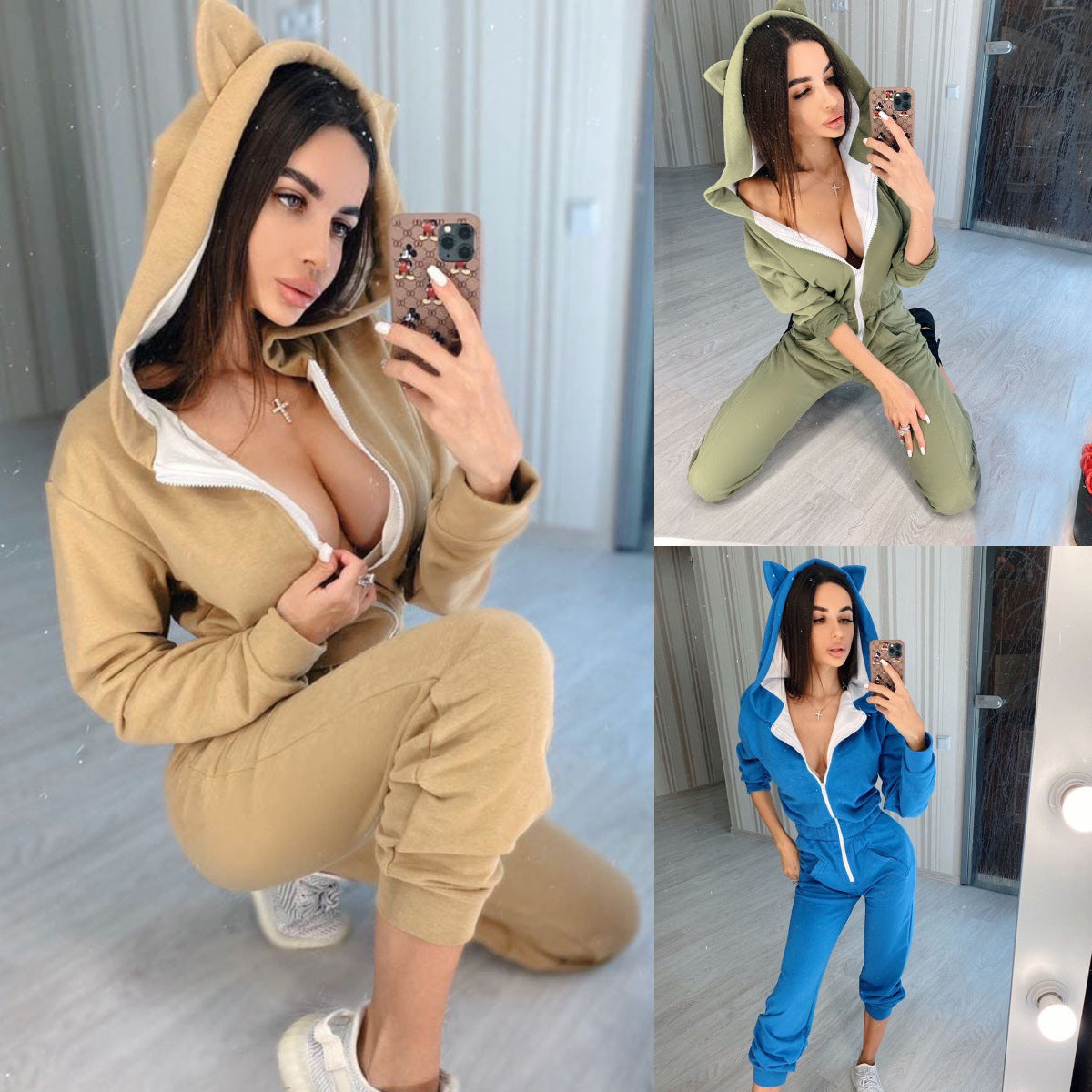 Women Lounge Wear Cotton Solid Jumpsuit