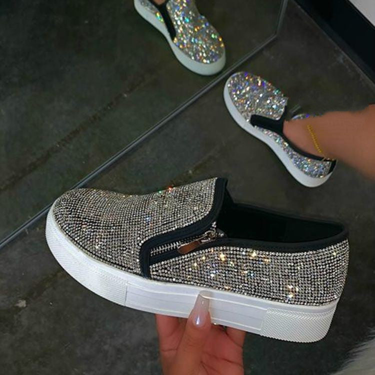 Rhinestone Casual Slip Ons
