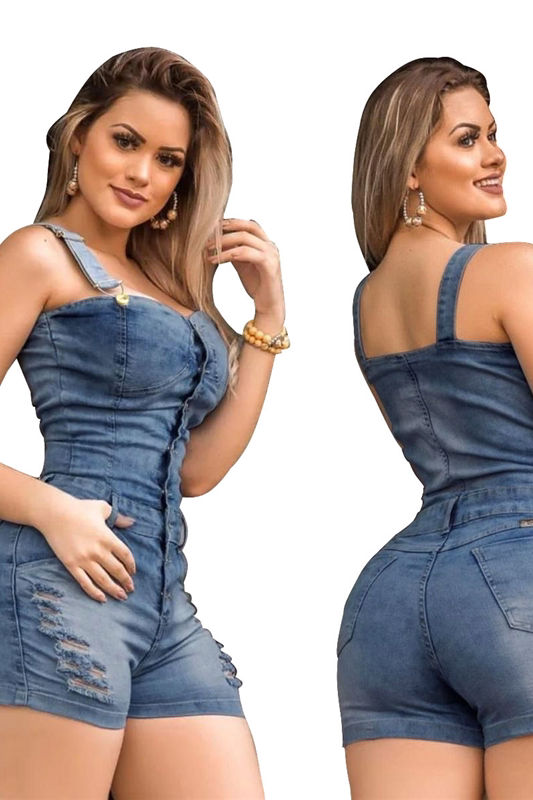 Ladies Denim Jean Romper