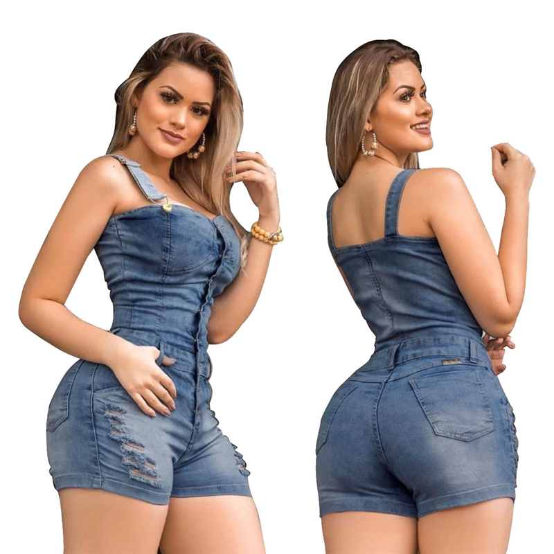 Ladies Denim Jean Romper