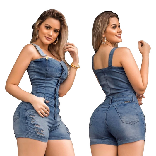 Ladies Denim Jean Romper
