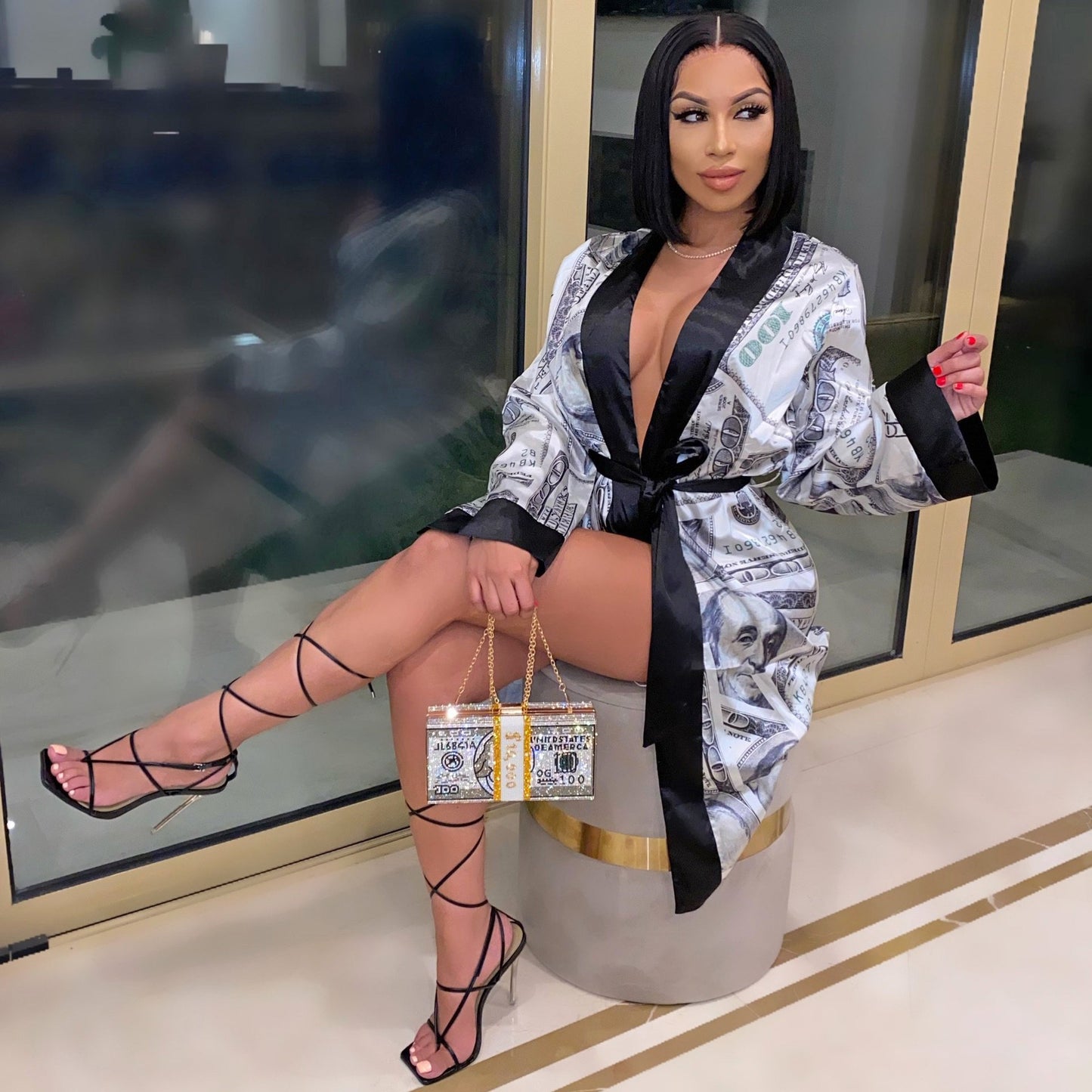 Women's Money Printed Robe