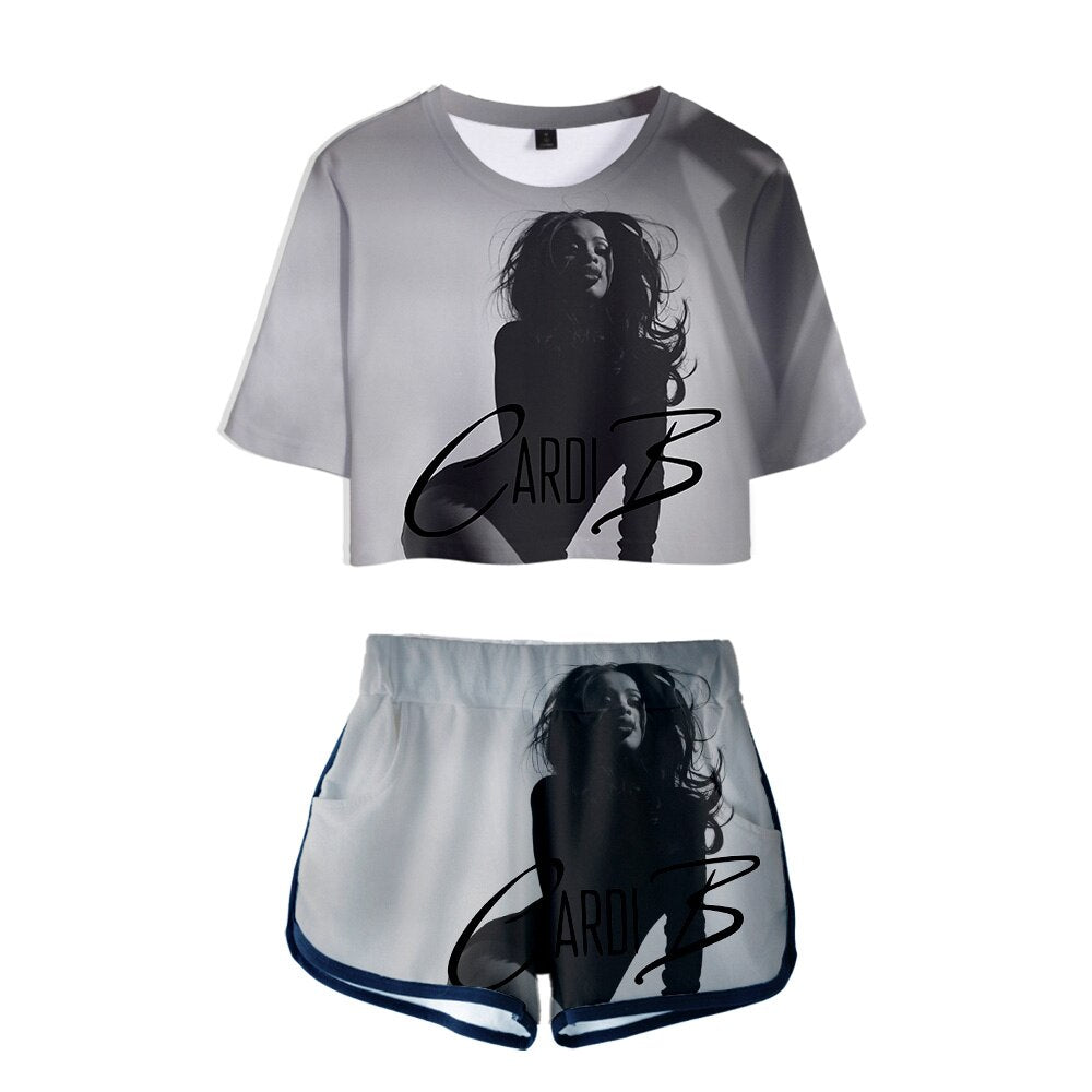 Trendy Sexy 3D Printed Short Sleeve Set