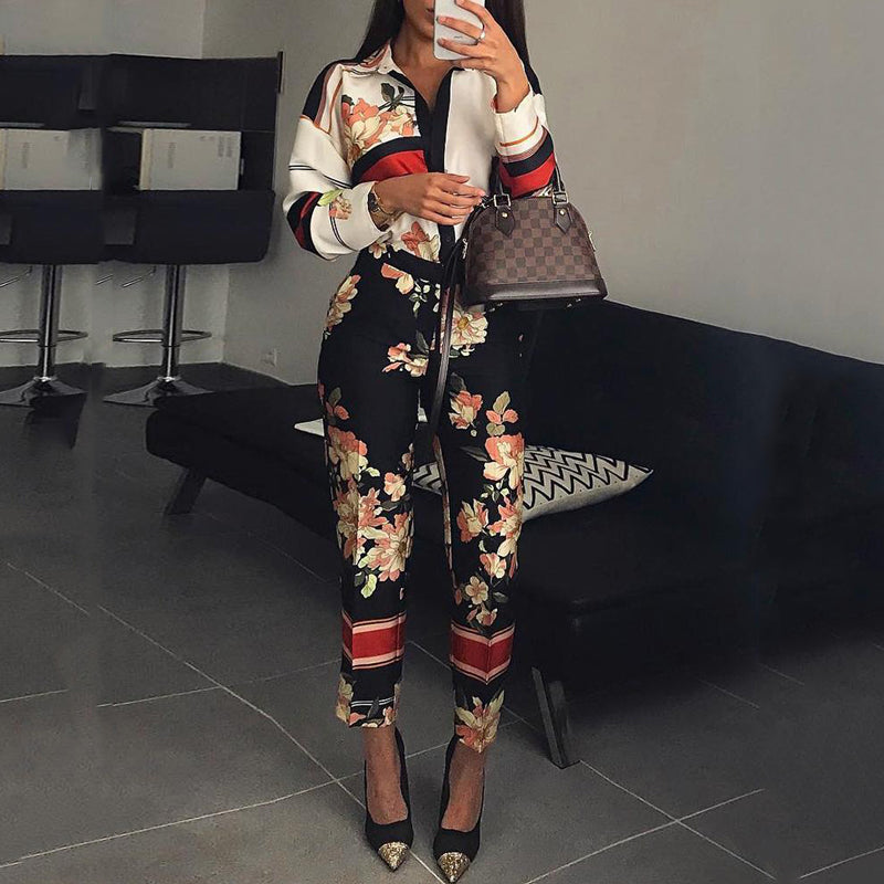 Long Sleeve Floral Summer Vintage Jumpsuit