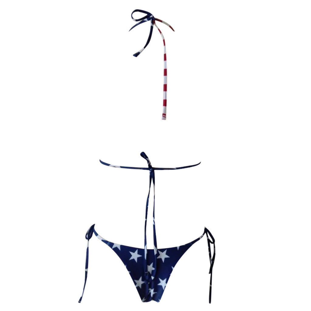 American Flag Printed Sexy Bikini Swimsuit