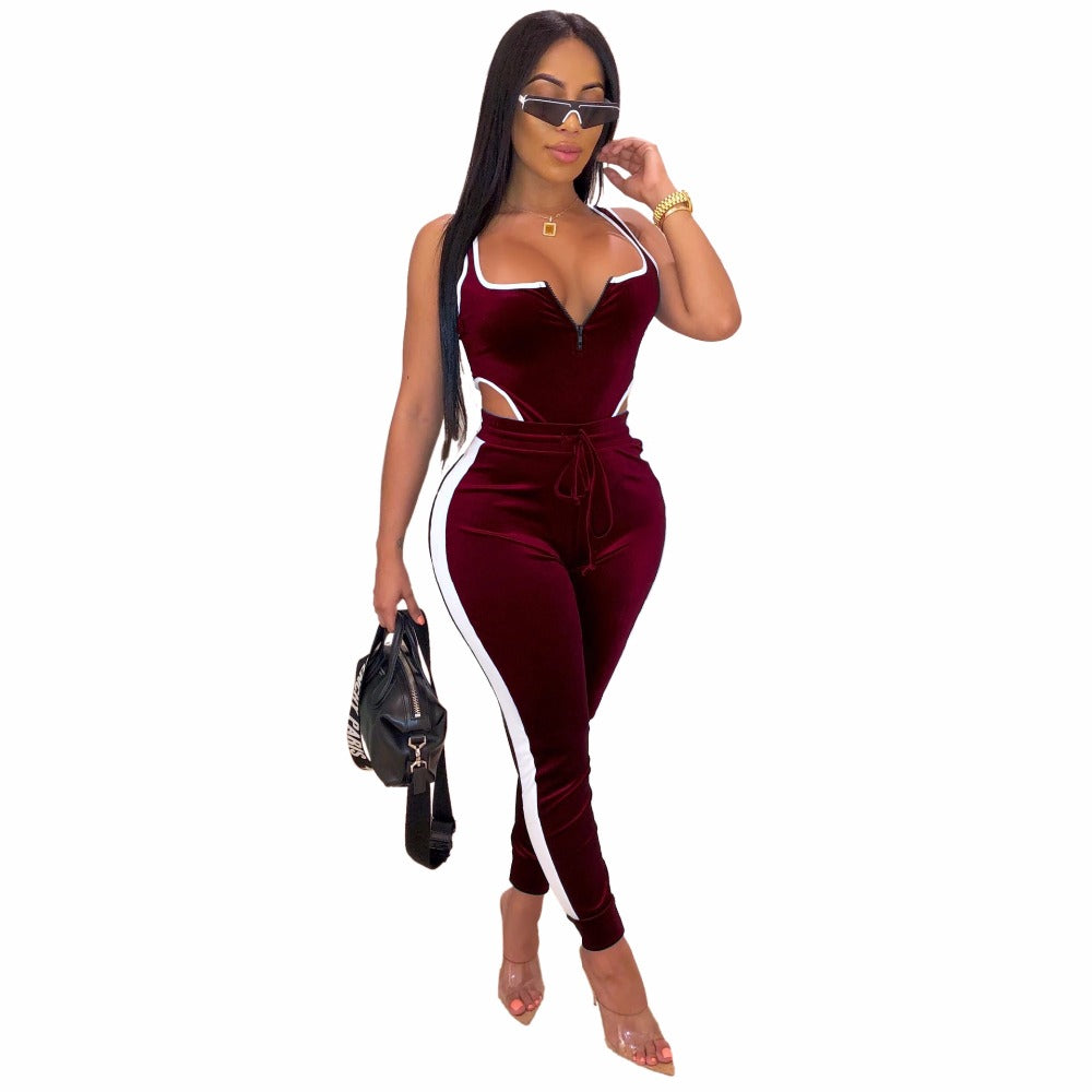 Women's Crop Top Sportswear Jumpsuit