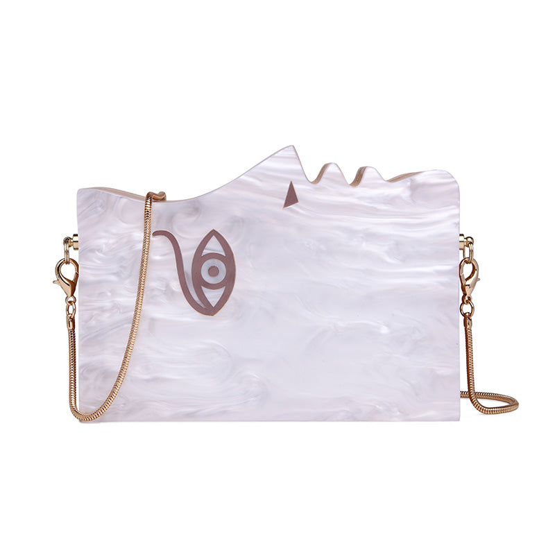 New Unique Design Wooden Acrylic White Face Purse
