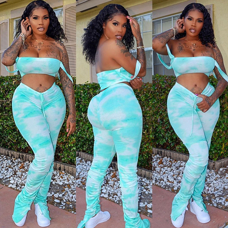 Women's Printed Multicolored Top & Bottom Set